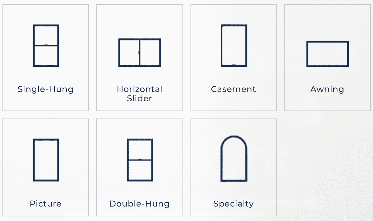 types of windows available at Exclusive Windows and Doors Houston